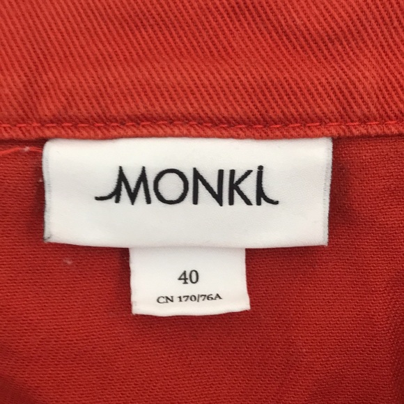 Monki burnt orange button-down denim mini skirt - Picture 3 of 3